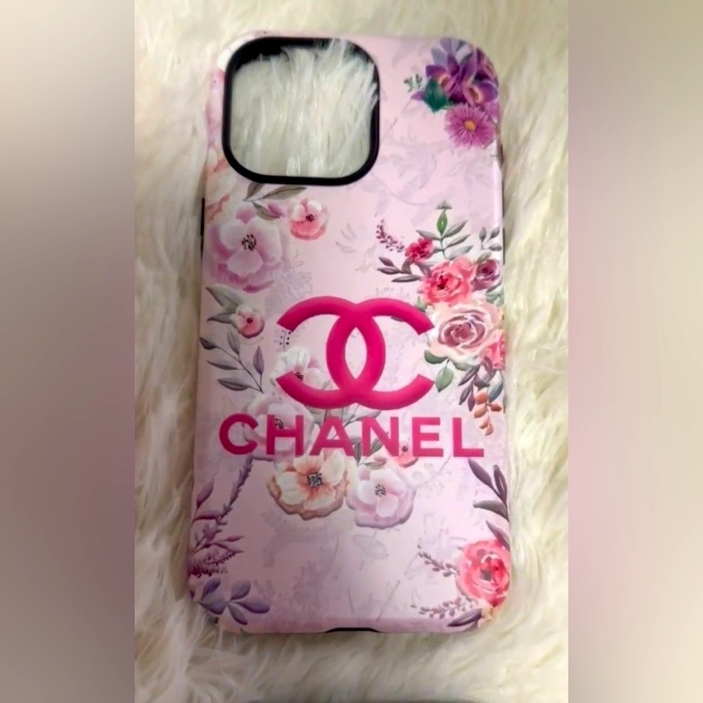 IPHONE 14 Pro Max CC Style Pink Floral Protective Phone Case